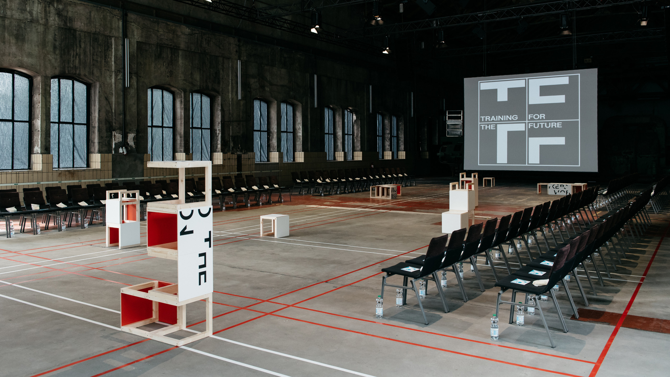 Training for the Future modular furniture in a warehouse