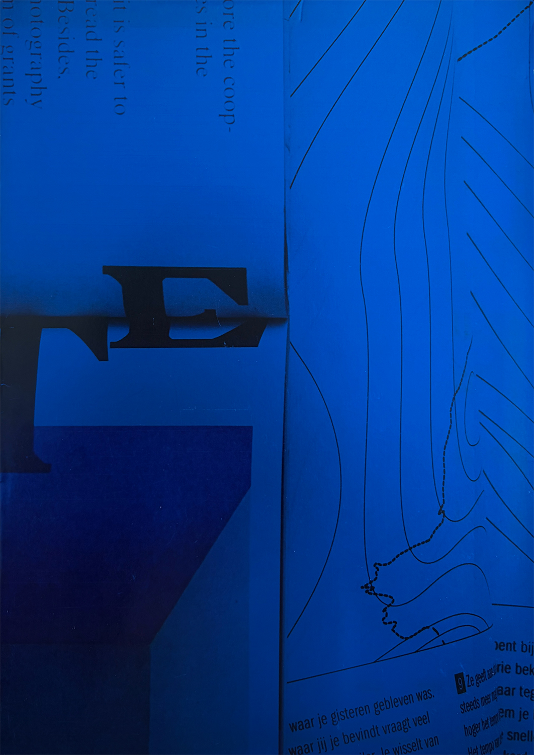 Blue abstract graphic design spread